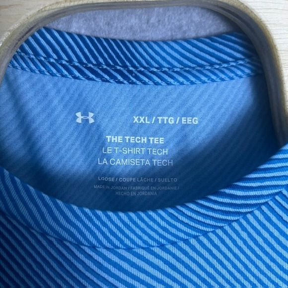 Under Armour Blue Tech Tee Athletic Training Shirt Size XXL - Picture 4 of 7